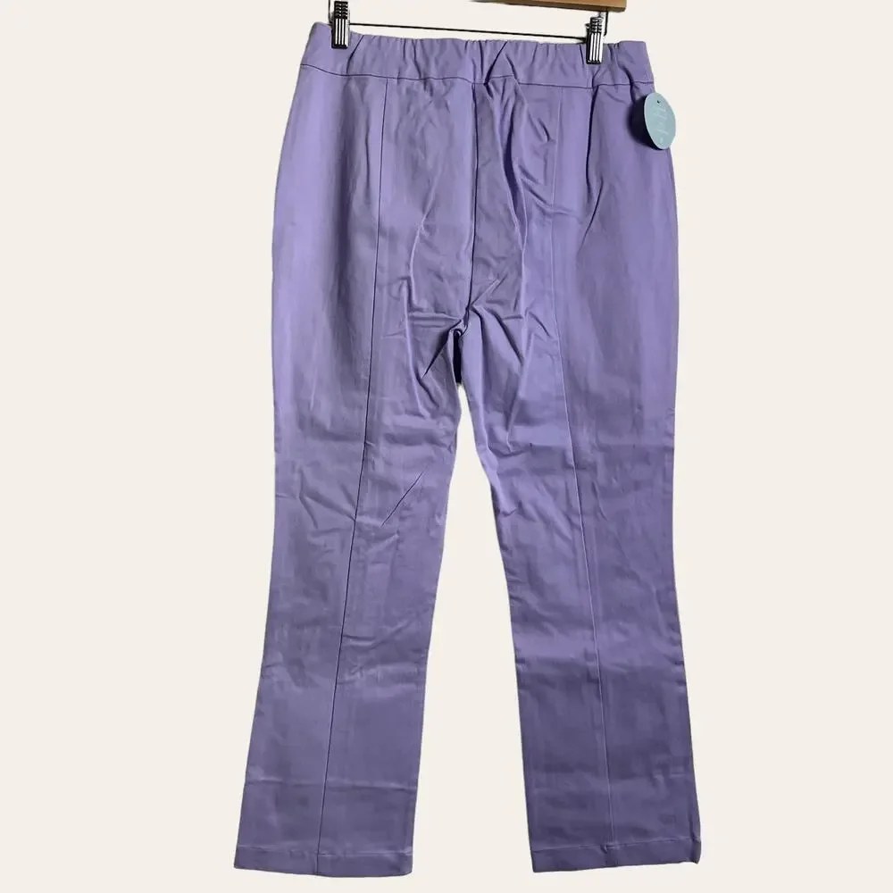 Hill House Lavender Purple Claire Mid Rise Straight Leg Pants Size L - Picture 7 of 11